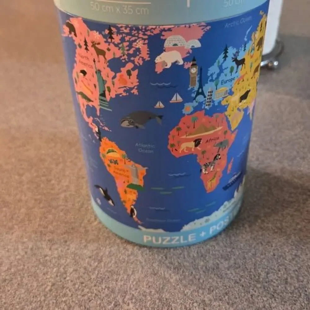 World Map 500 piece Jigsaw Puzzle and Poster new in box